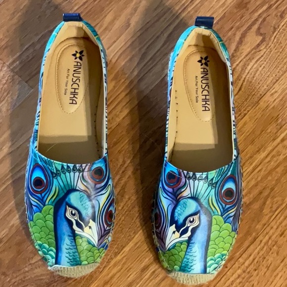Anuschka Art For Your Sole Anika Printed Leather Espadrille Loafer - Picture 3 of 5